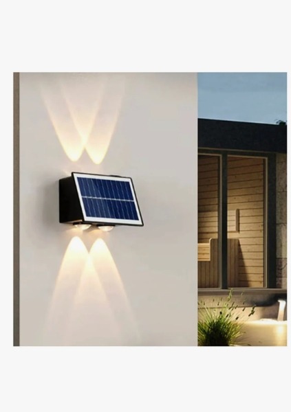 Lampara Solar Led Exterior Pared 4 Luces
